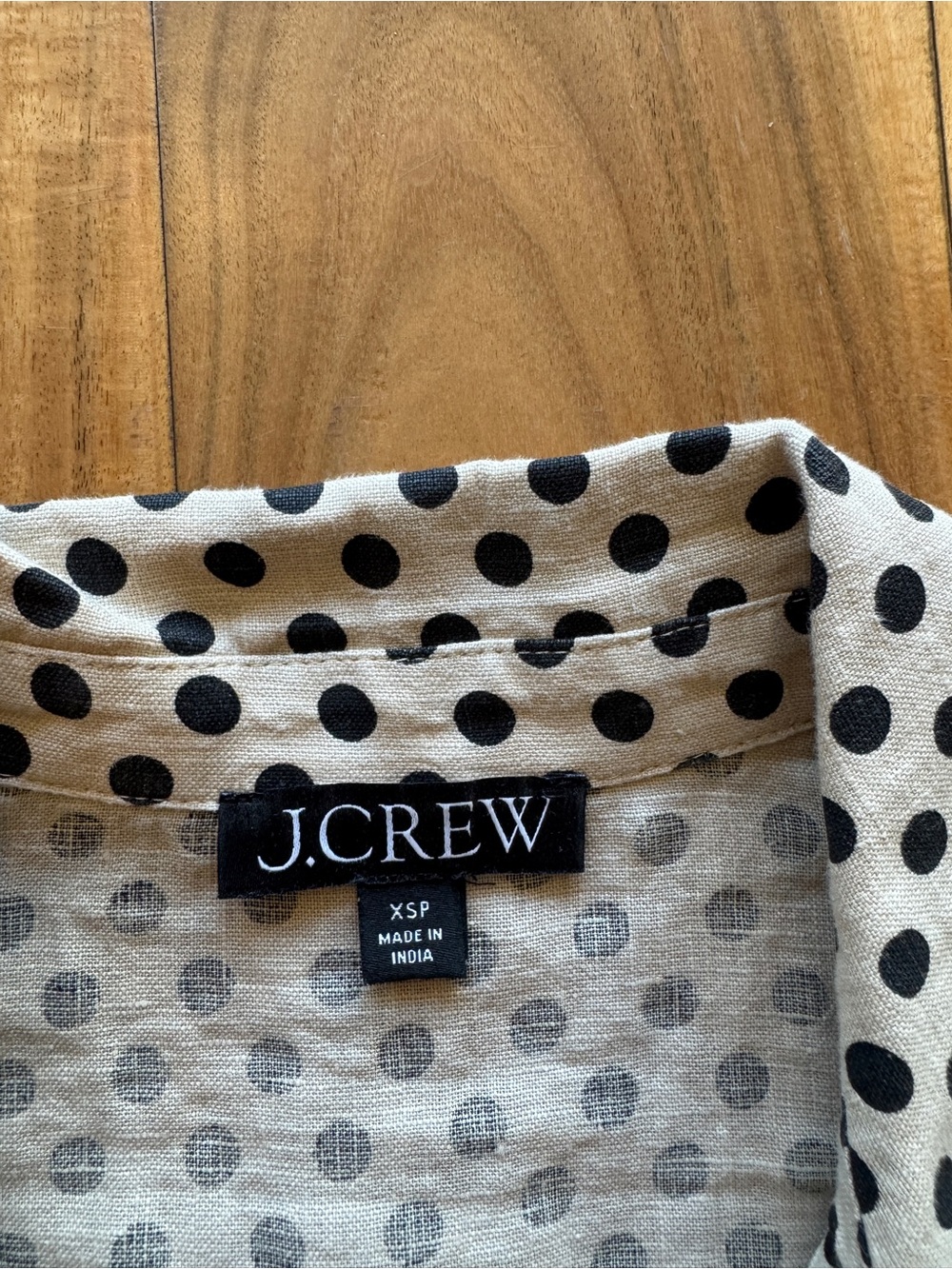 J. Crew tan Dress with Black Polka Dots - Picture 2 of 8